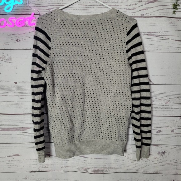 Madewell Multi Pattern Wool Blend Pullover Sweater Womans Medium Gray Black Cozy - Picture 5 of 5
